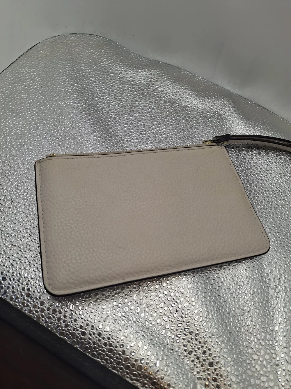 Kate Spade Cream Wristlet Clutch with Front Zip Pocket